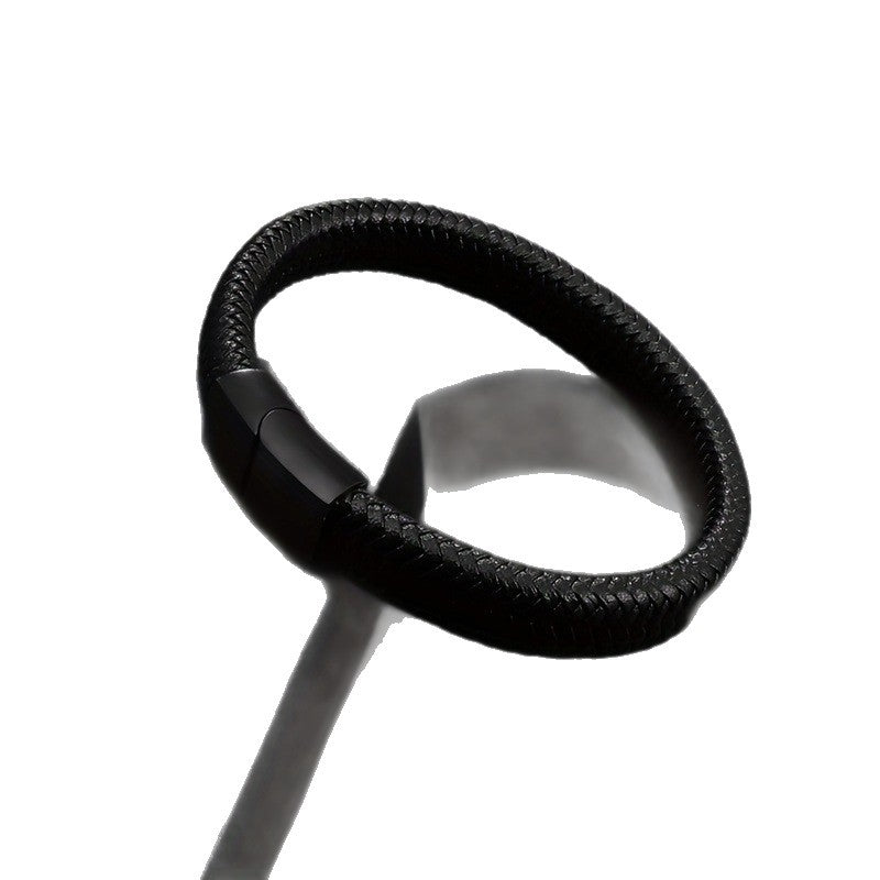 Fashion Men's Leather Magnetic Buckle Vintage Bracelet
