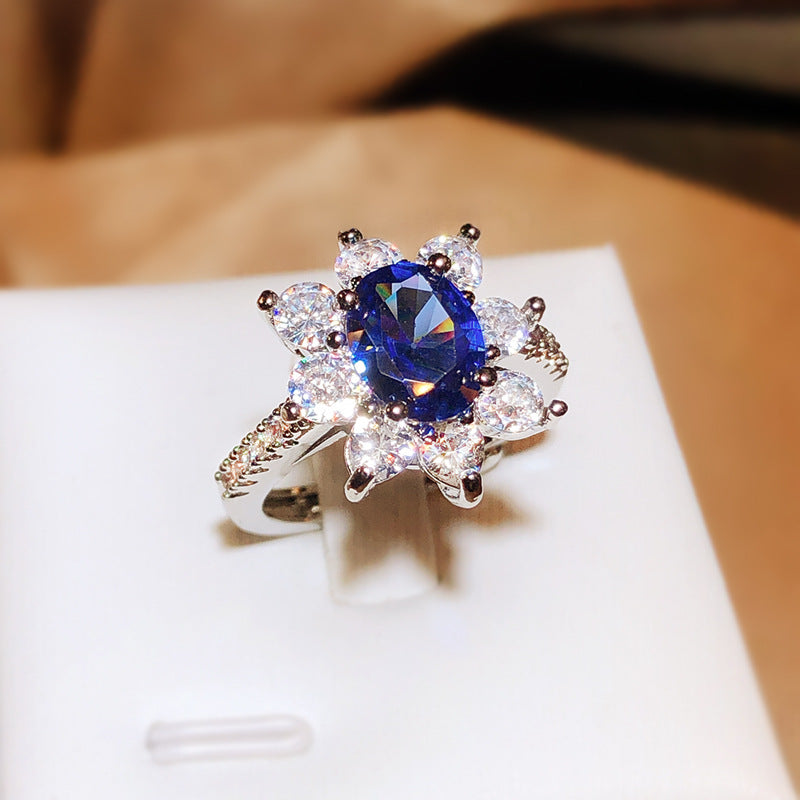 Style Imitation Sapphire Exquisite Luxury Oval Rings
