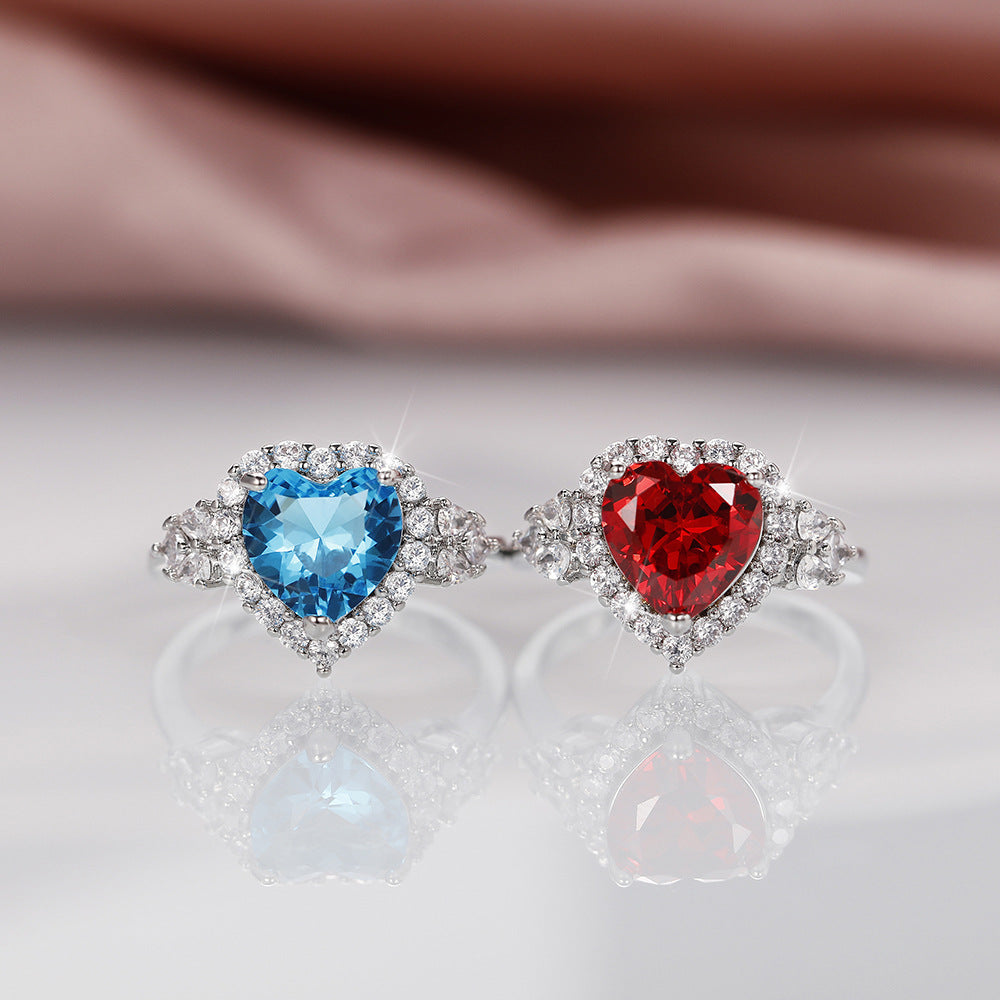 Women's Stream Trend Topaz Blue Zircon Ocean Jewelry Set