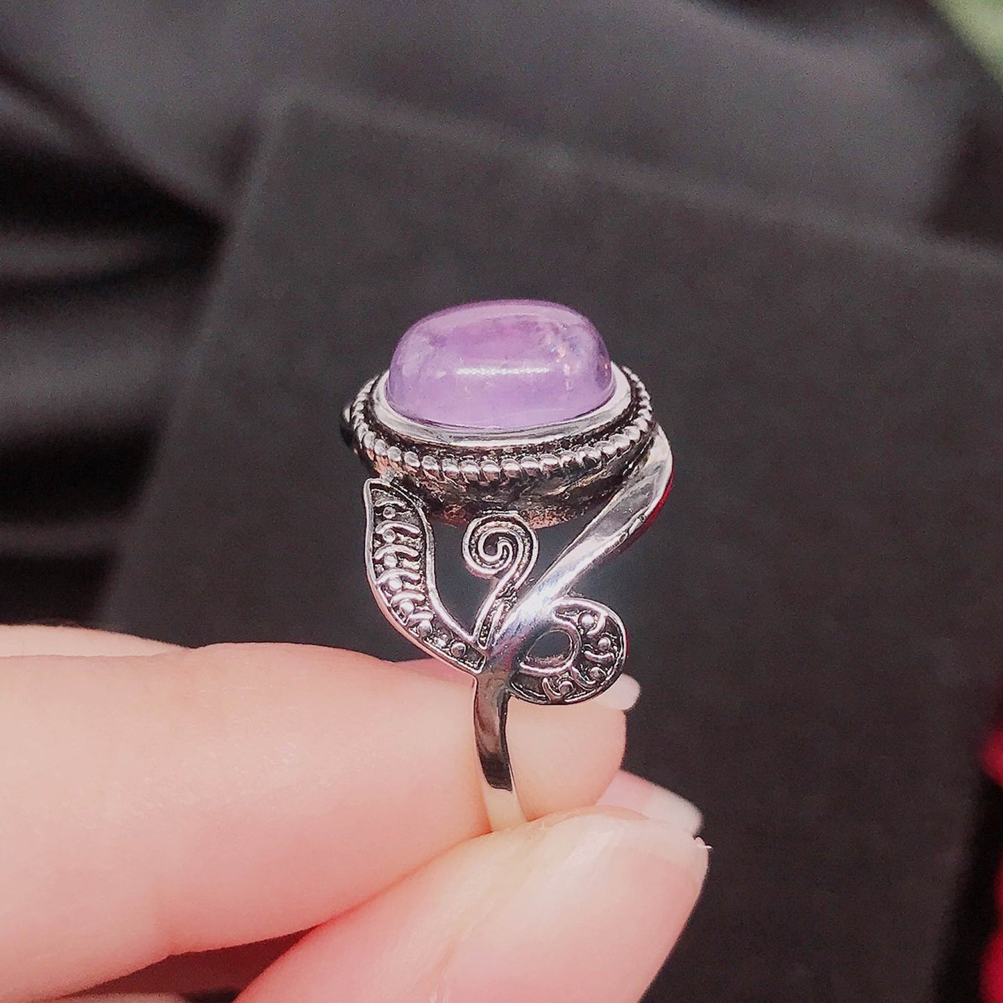 Synthetischer Amethyst Vintage Thai Silber Diamantringe