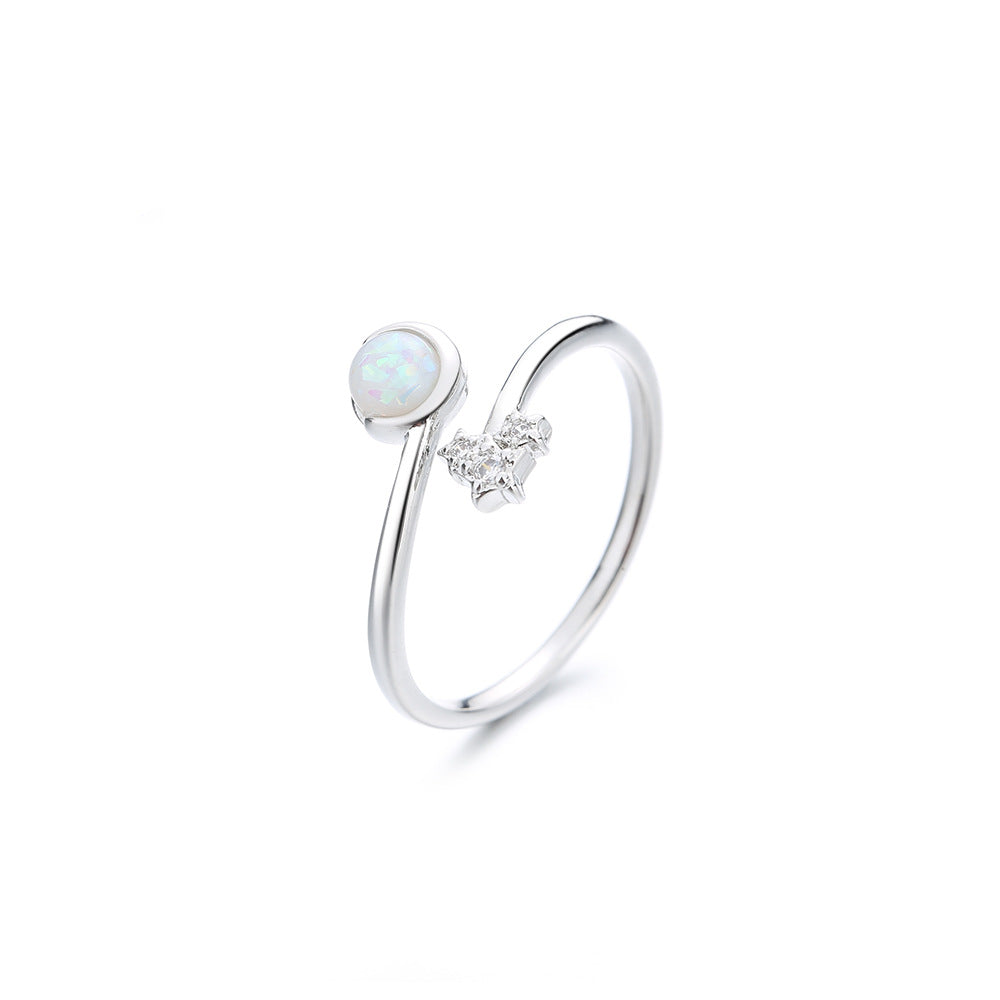 Imitation Opal Stone Female Synthetic Planet Rings