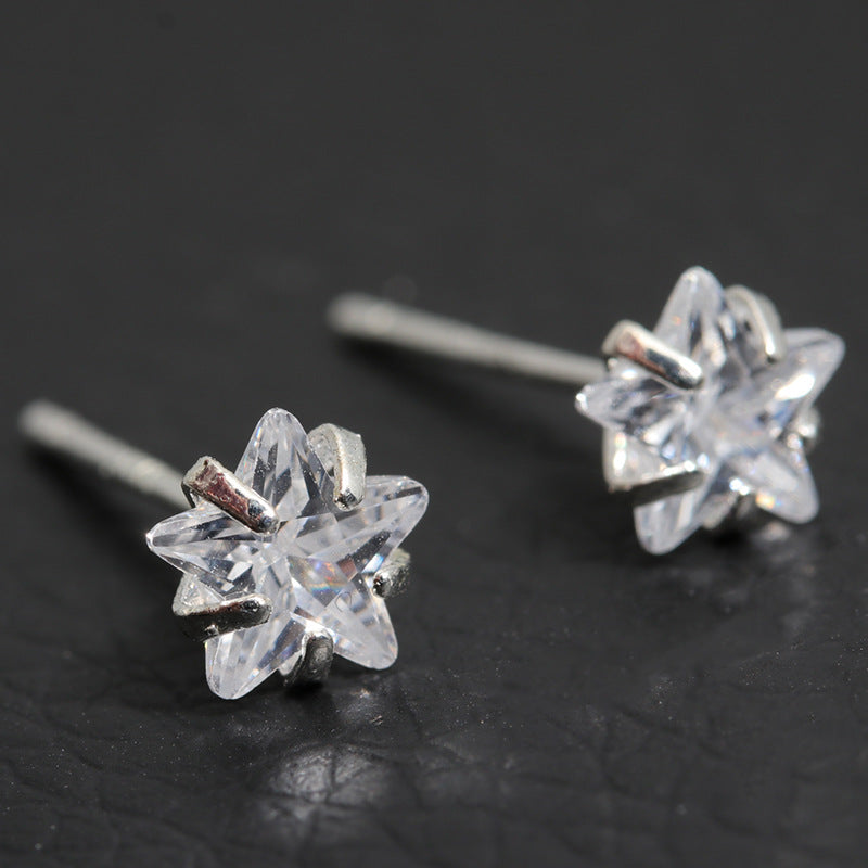Women's Needle Shiny Zircon Geometric Ear Before Sleep Earrings