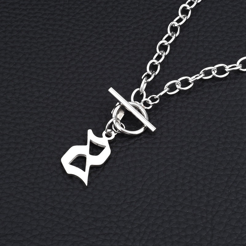 Chaîne de clavicule pendentif anglais colliers en acier titane