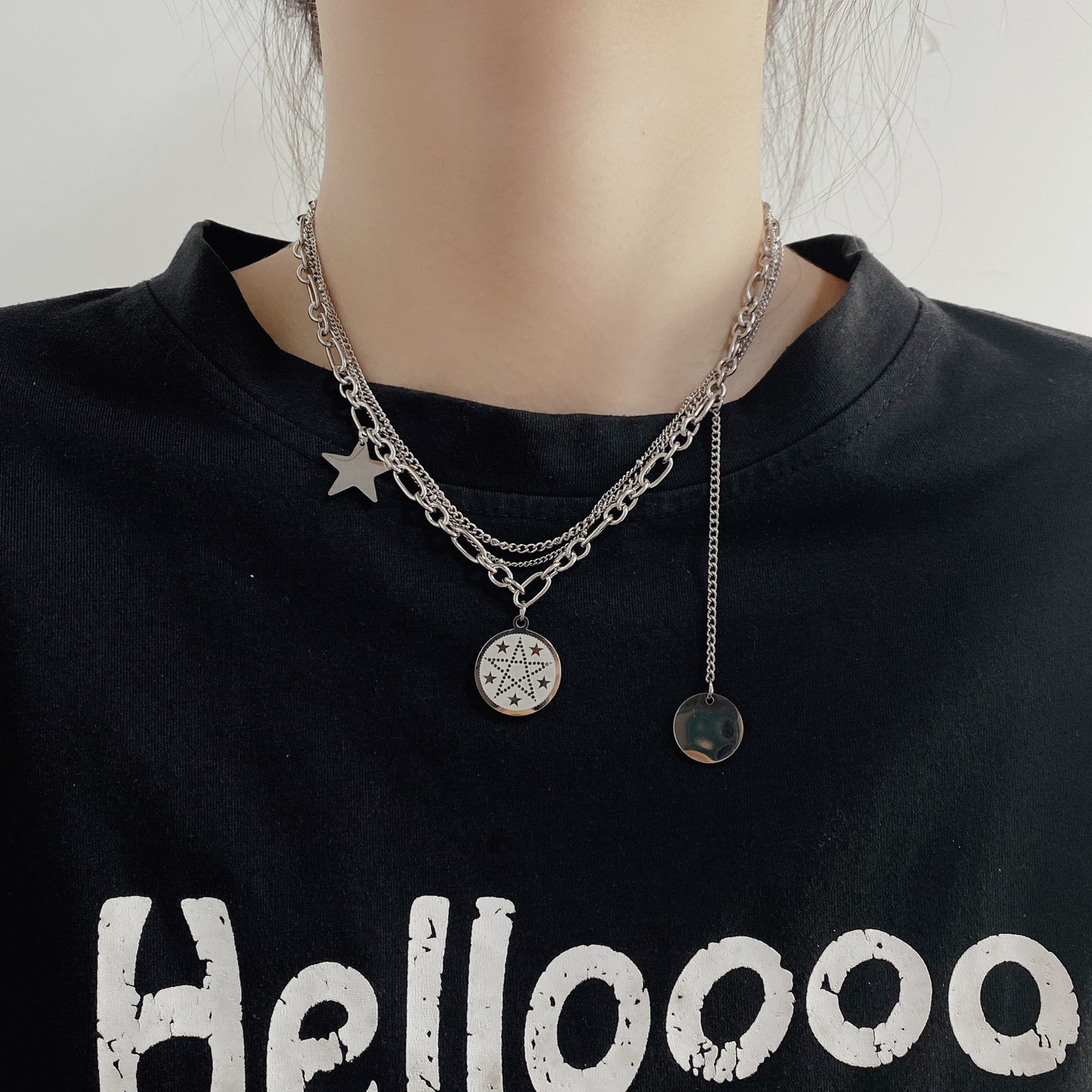 Women's & Men's Titanium Steel Letter And Cold Wind Necklaces