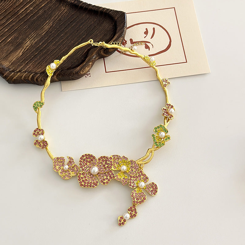 Women's Tassel Flowers Collar Personalized Niche Design Decorations Necklaces