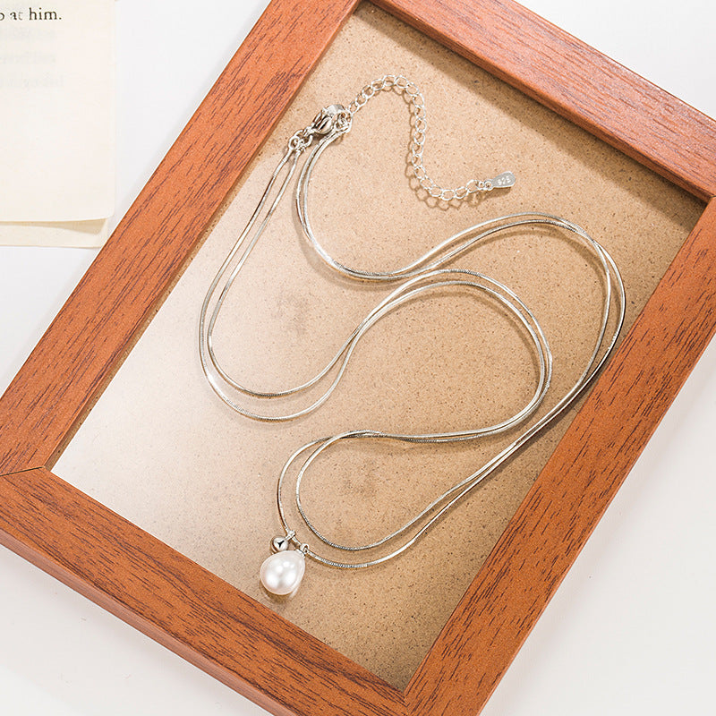 Luxury And Simplicity Design French Pearl Snake Bones Necklaces