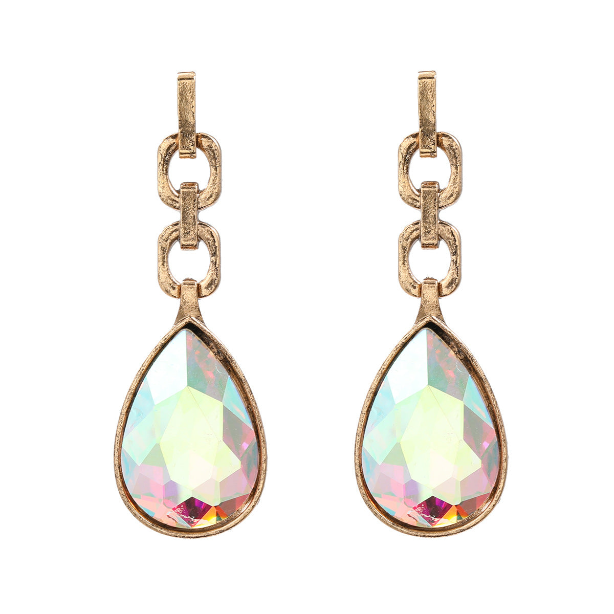 Women's Stylish Colored Diamond Drop-shaped Exaggerated Party Rings