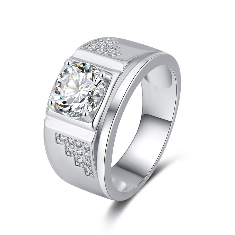 Men's Korean Luxury Full Diamond Closed Mouth Rings