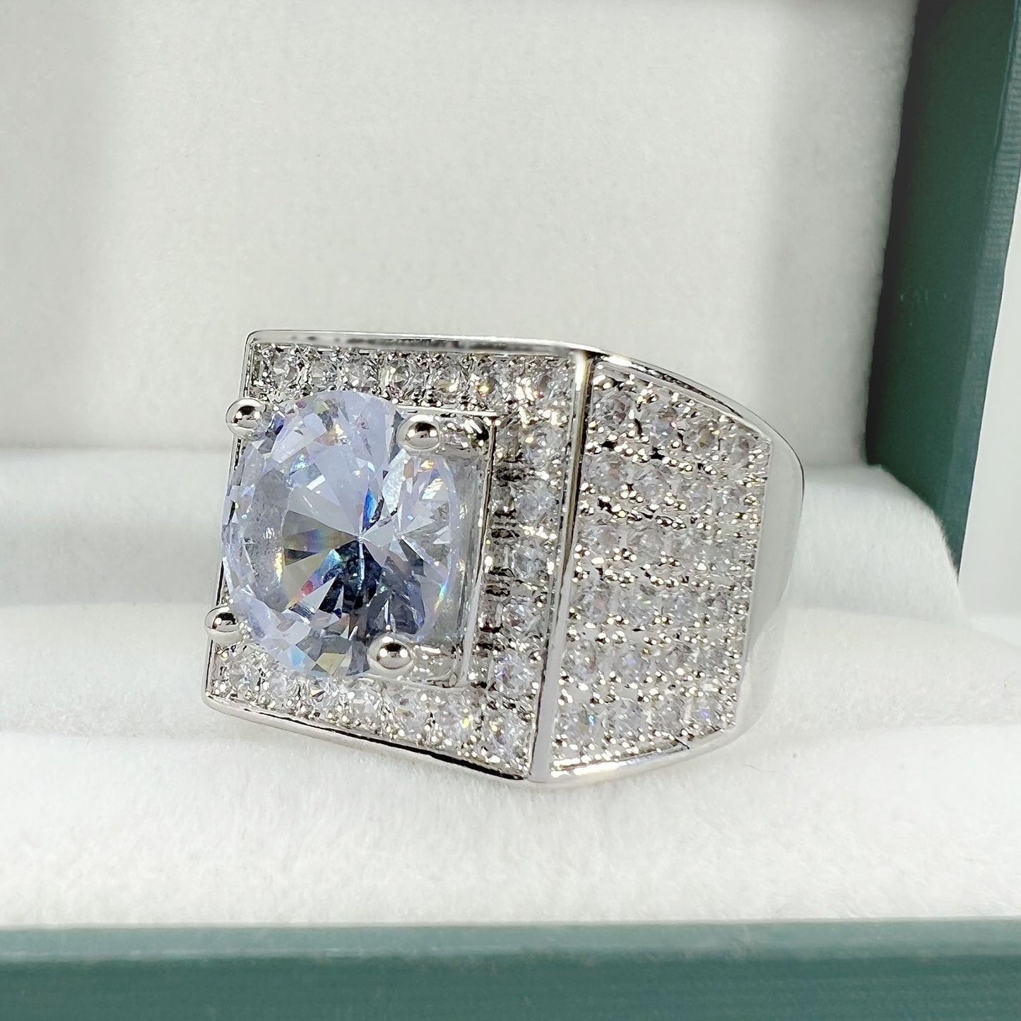 Plated Full Diamond Jewelry Wide Zircon Rings