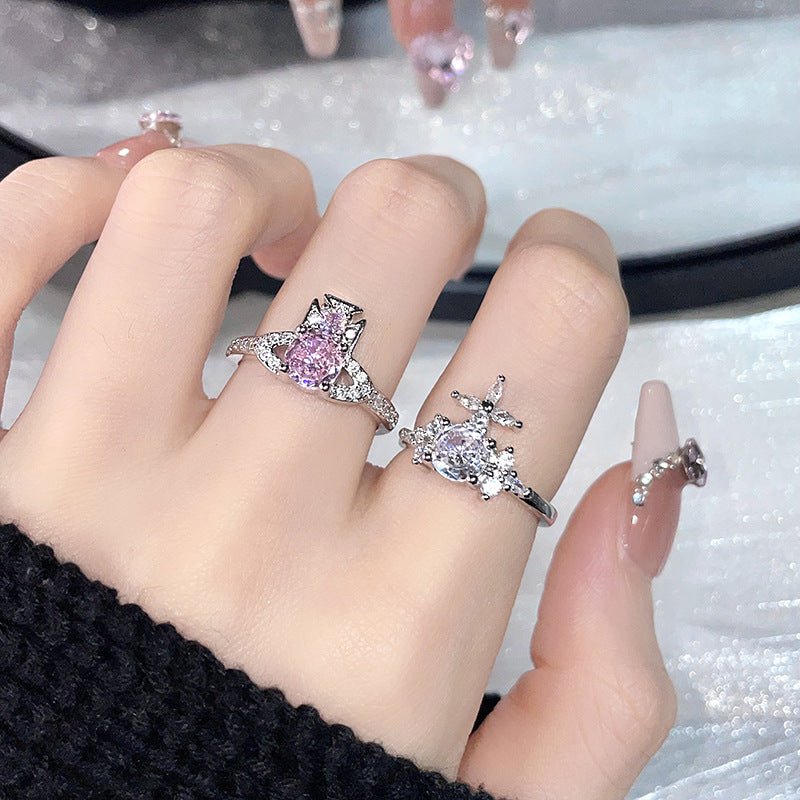 Offene weibliche Saturn-Ringe mit Kaltwind-Design