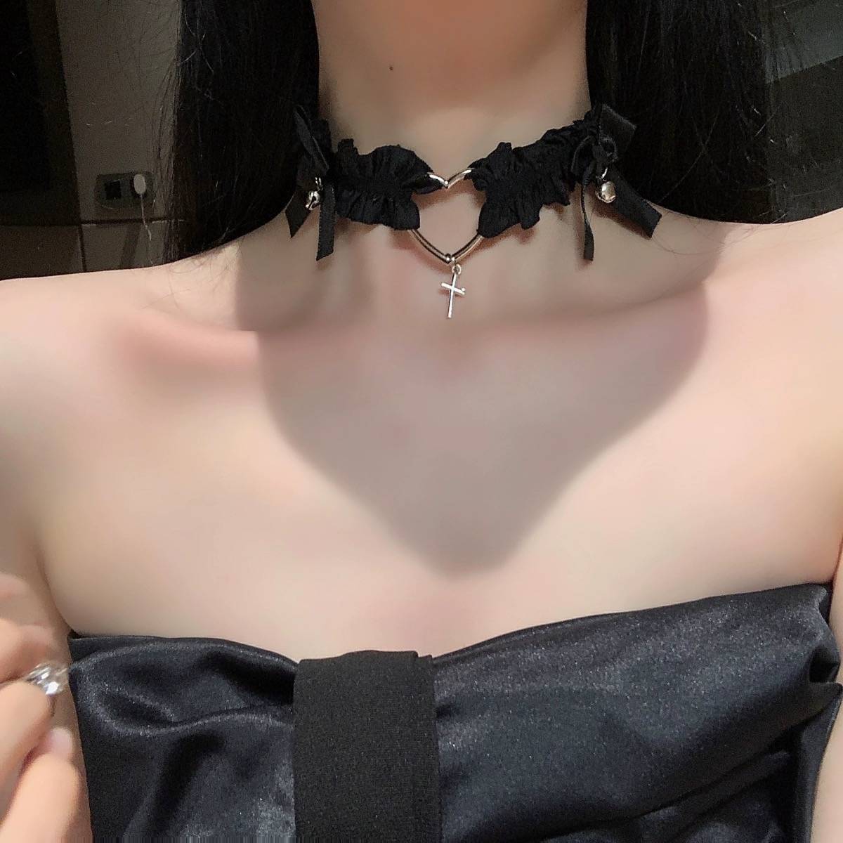 Colliers de clavicule en dentelle pour femmes, ornement de cuisse, tour de cou