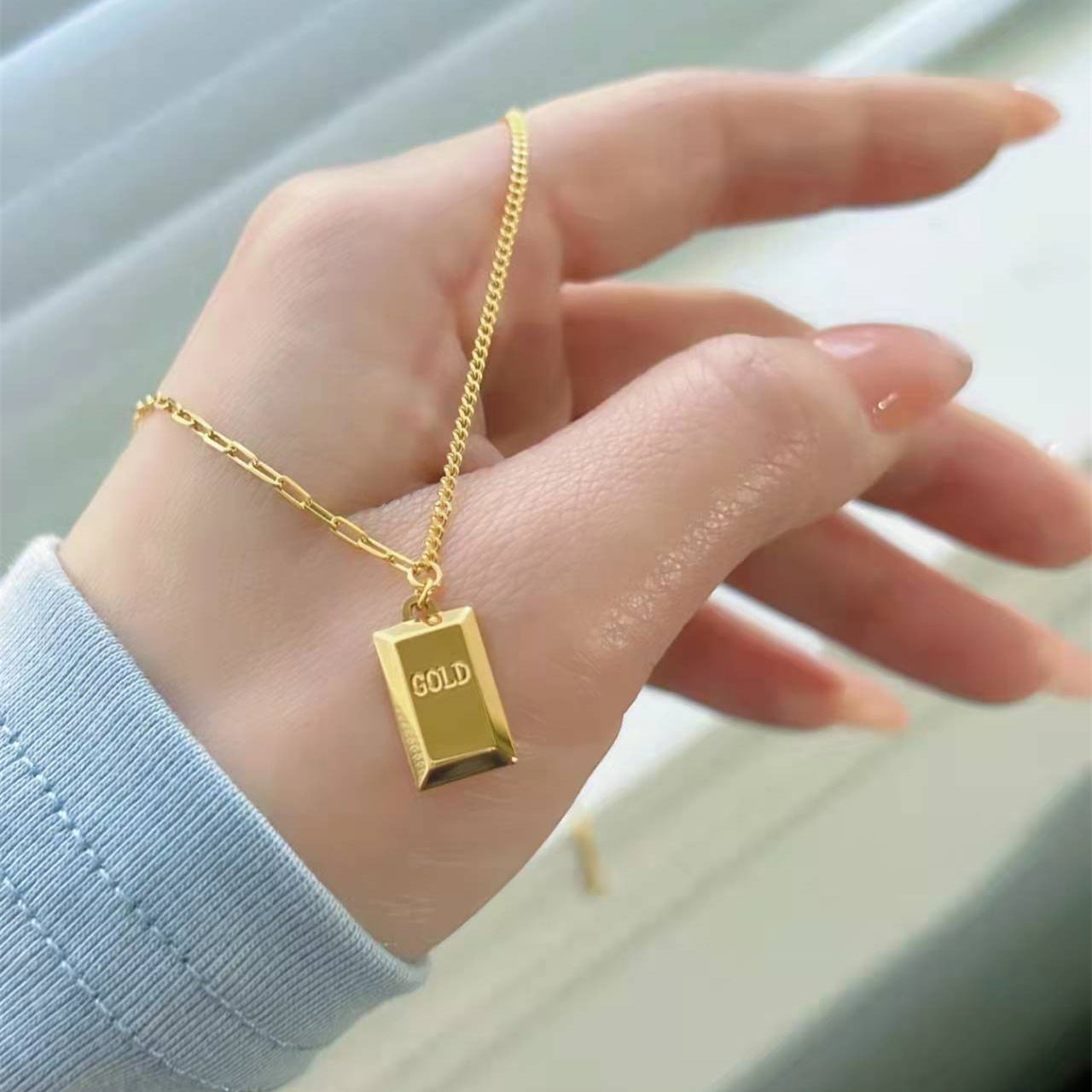 Titanium Steel Gold Pendant Plated Advanced Necklaces