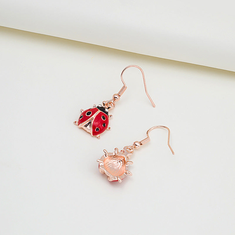 National Style Four Insect Models Ladybird Ear Earrings