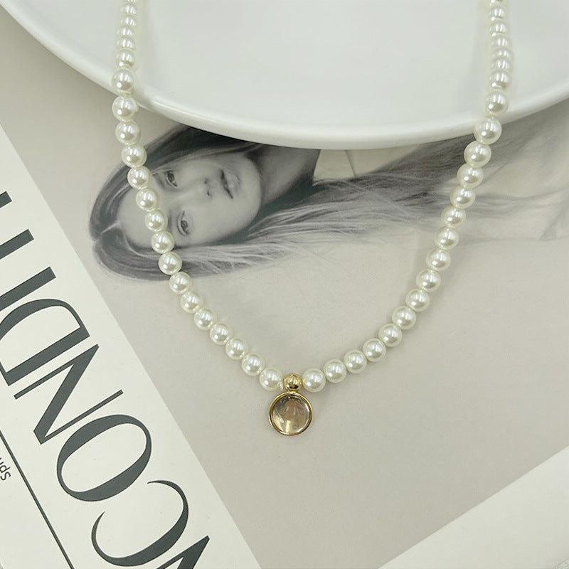 Colliers en pierre porte-bonheur pour femmes, chaîne de clavicule, pierre de naissance