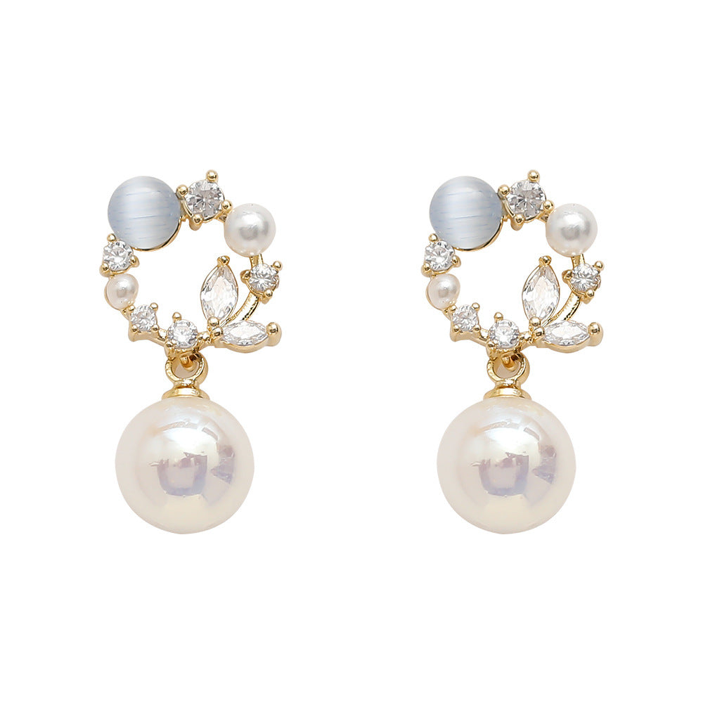 Pearl Garland Design Sweet Elegant High-grade Earrings