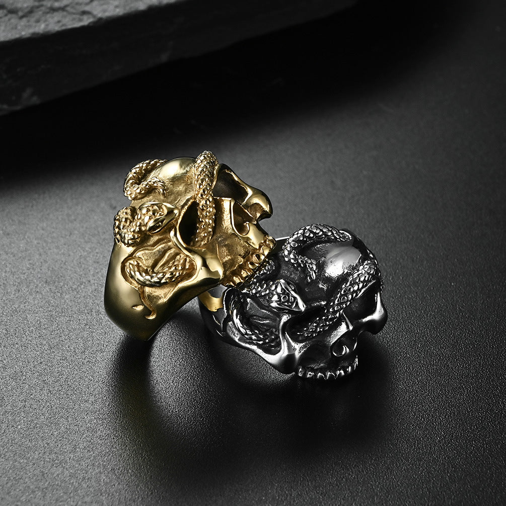 Hop Viper Skull Dark Style Rap Rings