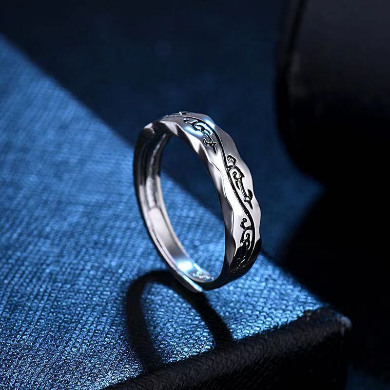Men's Single Domineering Little Finger Chinese Style Rings