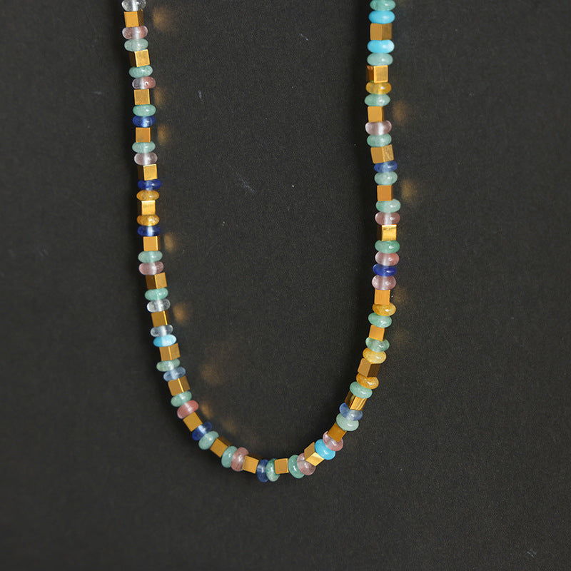 Colliers de perles de boulier en pierre naturelle de luxe léger de haute qualité