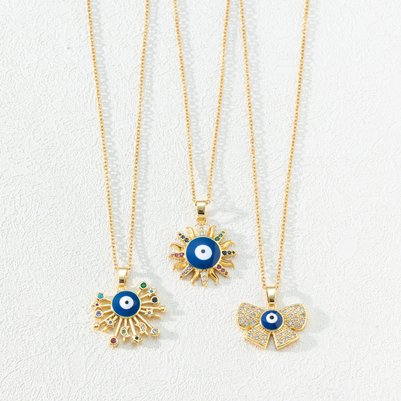 Wind Devil's Eye French Oil Drop Necklaces