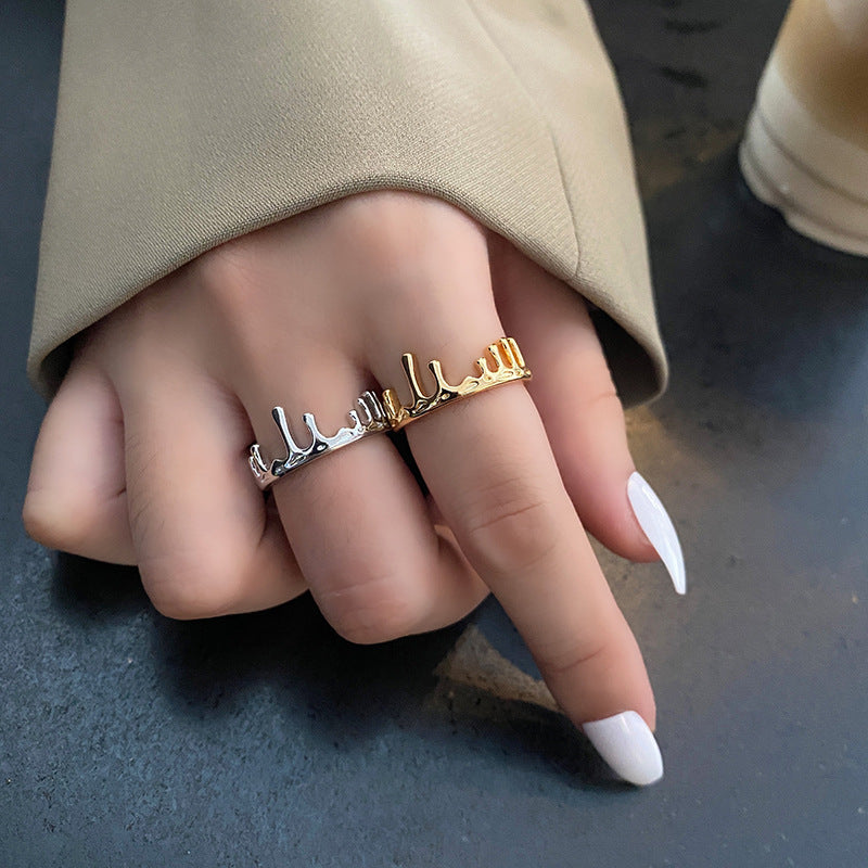 Crown Female Trend Zeigefinger mit öffnenden einfachen Ringen
