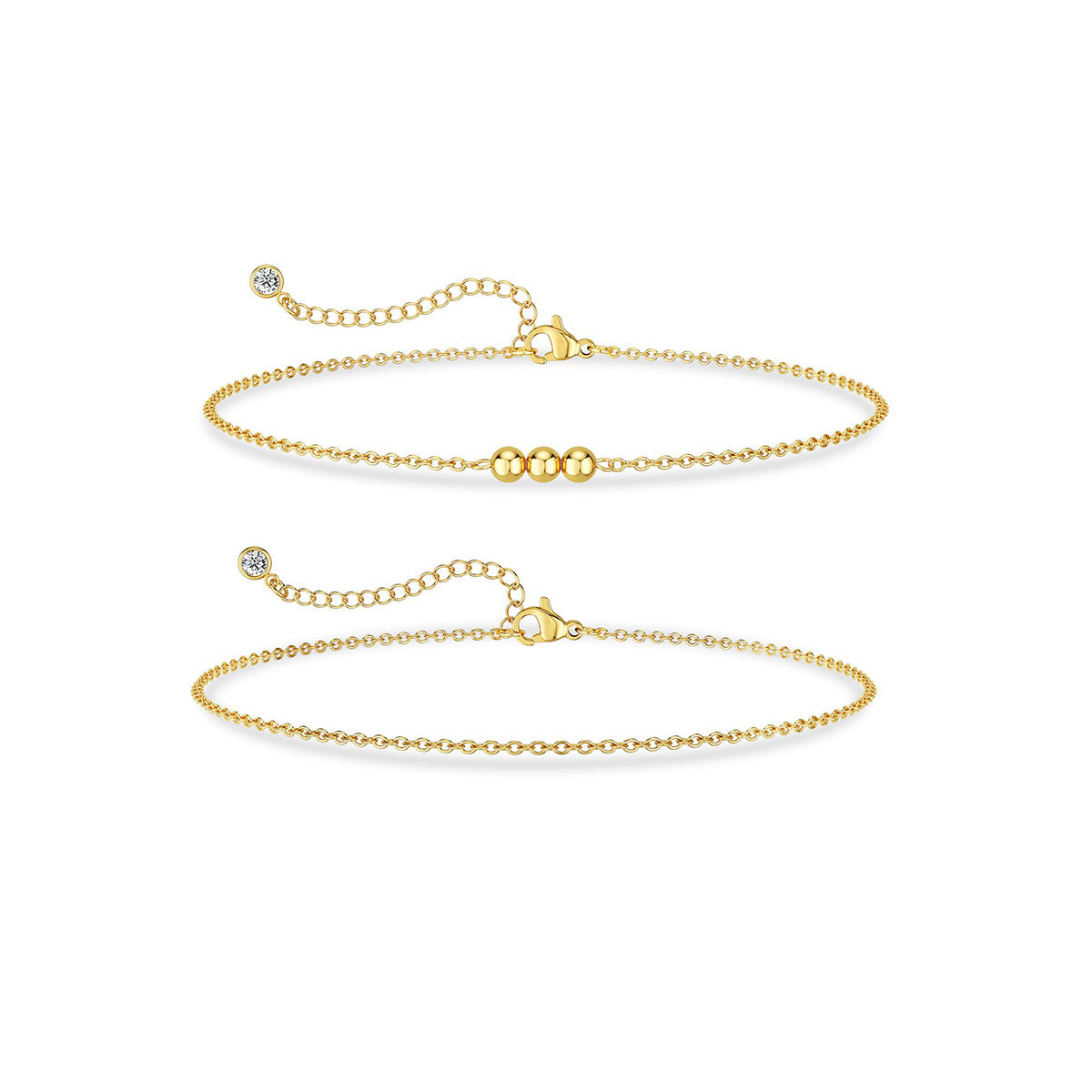Geometrische Metall-Match-Sets für Damen mit verkupferten Armbändern