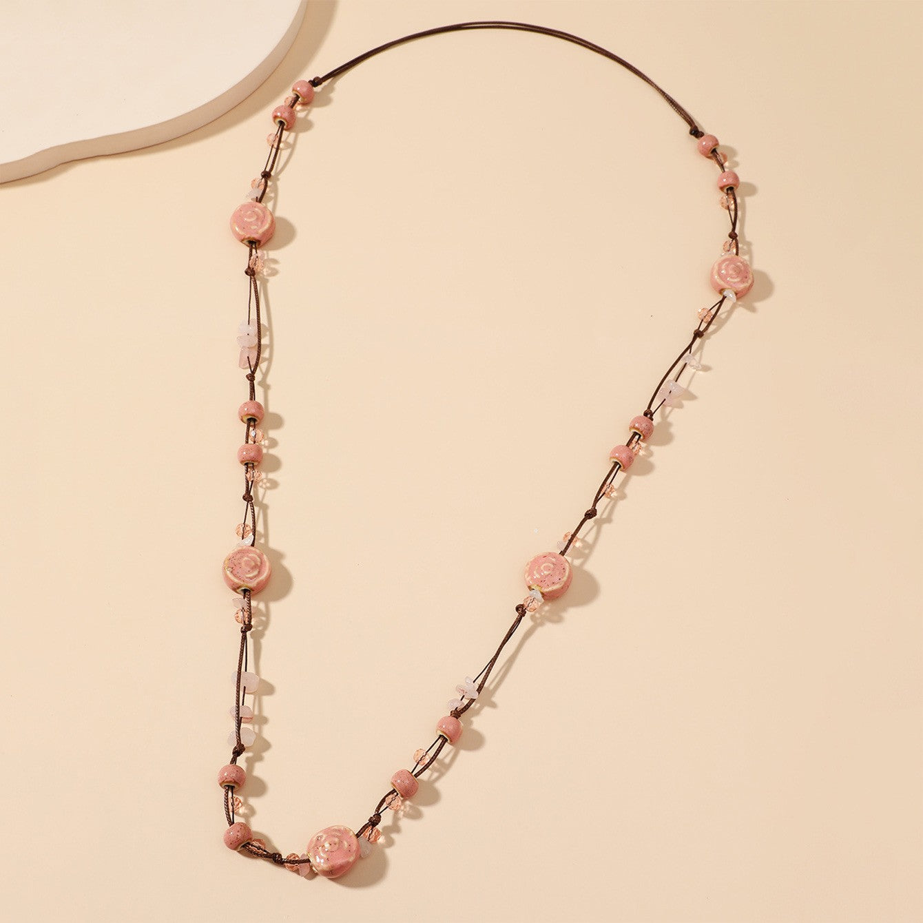 Fashion Beaded Ceramic Beads Bohemian Gravel Color Necklaces