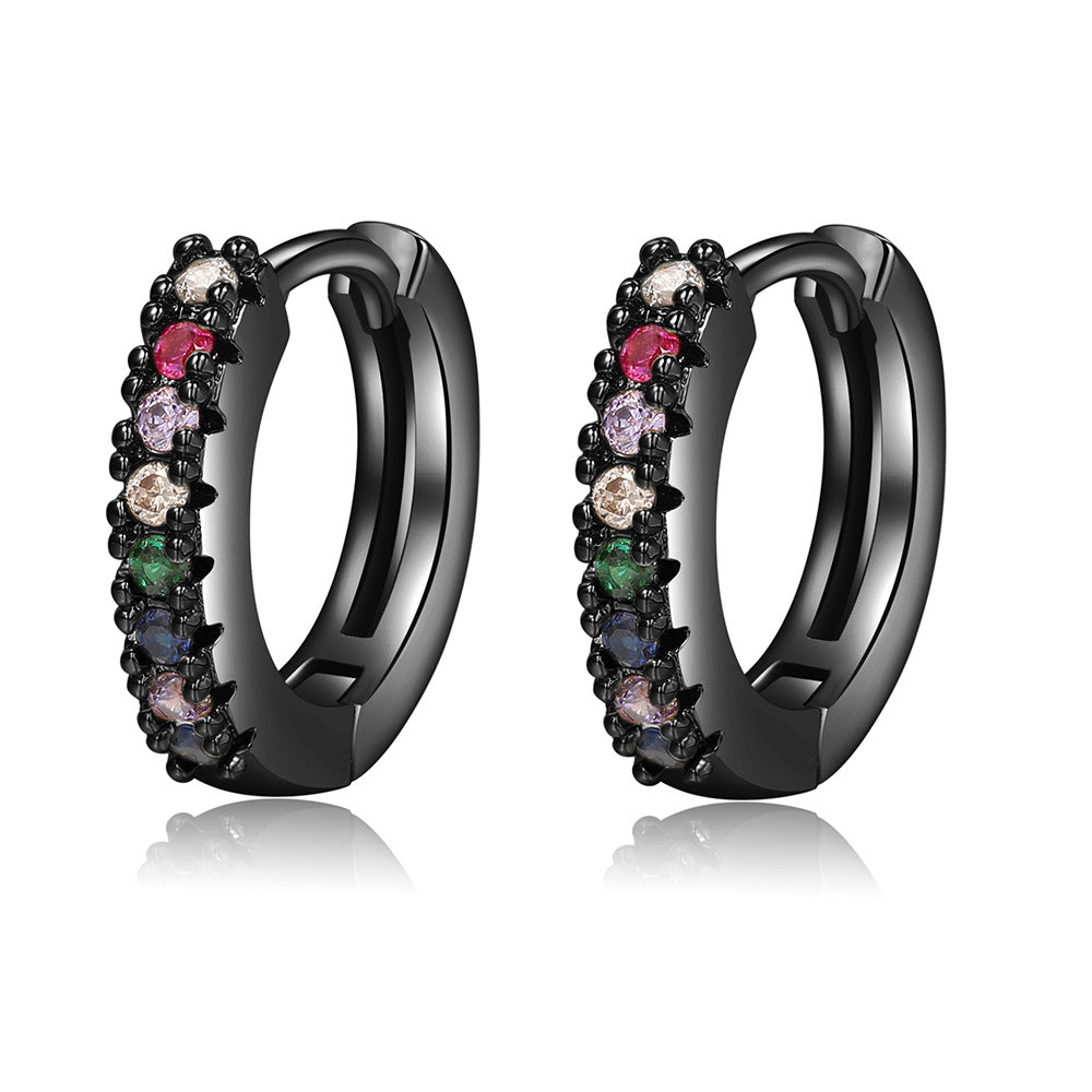 Color Zircon Geometric Ear Simple Graceful Earrings