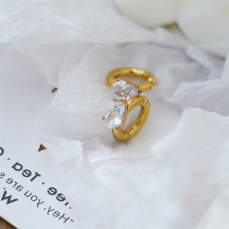 Women's Cold Style Square Diamond Painless No Earrings