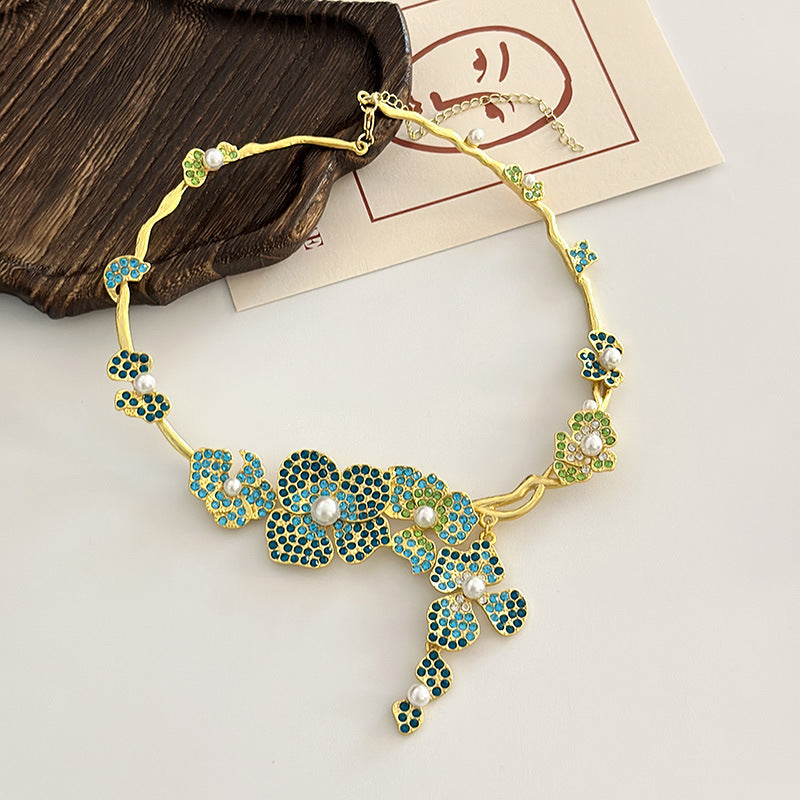 Women's Tassel Flowers Collar Personalized Niche Design Decorations Necklaces