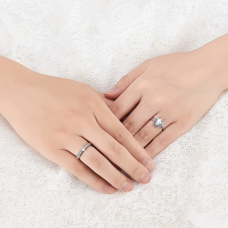 Damen- und Herren- sowie offene Diamant-Hochzeitssimulation und Ringe