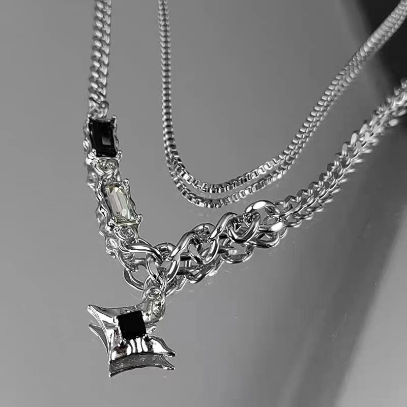 Colliers de couple et de clavicule de style hip hop pour hommes