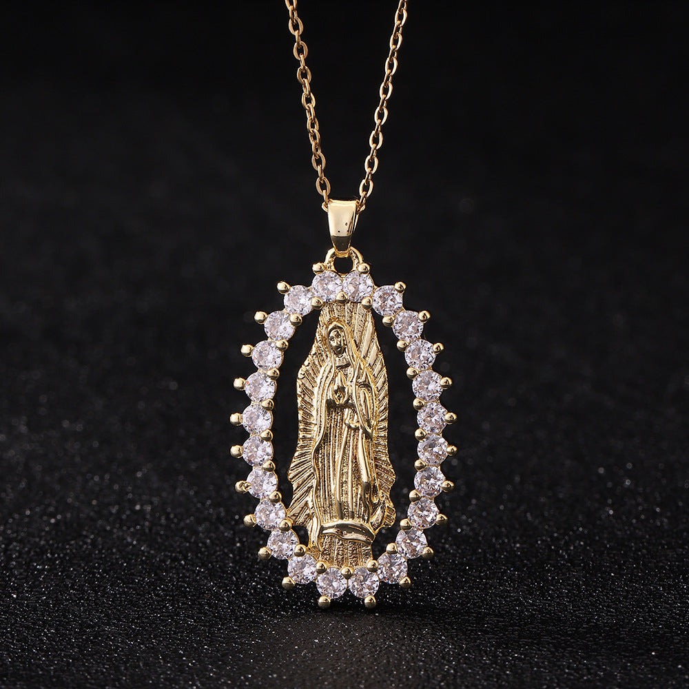 Virgin Mary Pendant Female Light Luxury Necklaces