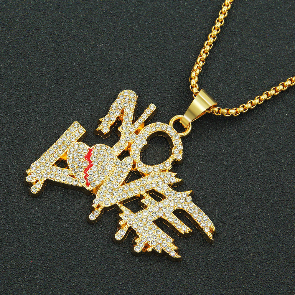 Colliers personnalisés avec pendentif à Double rangée d'épissure de lettres en diamant, colliers personnalisés Fashionmonger