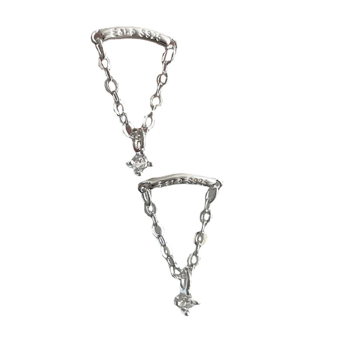 Damen-Ohrringe mit Zirkon-Quasten-Nischen-Design, fortschrittliche Kette