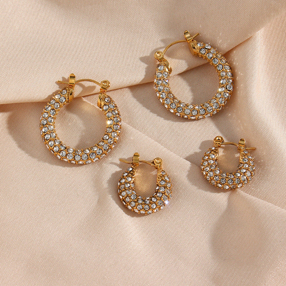 Women's Ear Hoop Jewelry Stainless Steel Electroplated Gold U-shaped Earrings