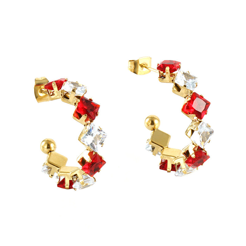 Women's Rhinestone Ear South America Fashionable Golden Titanium Light Rings