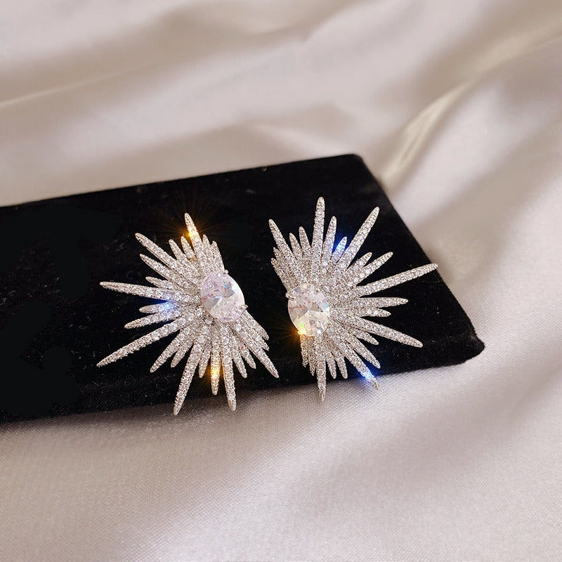 High-grade Fashionable Female Sier Needle Elegant Earrings