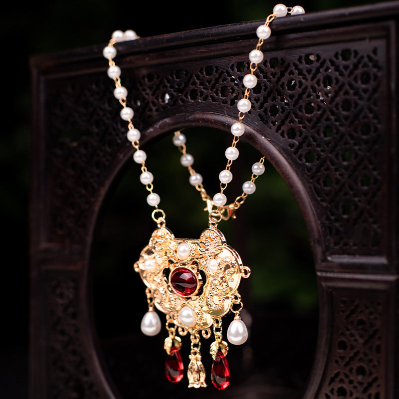 Damenaccessoires Sicherheitsschloss im antiken Stil mit Halsketten