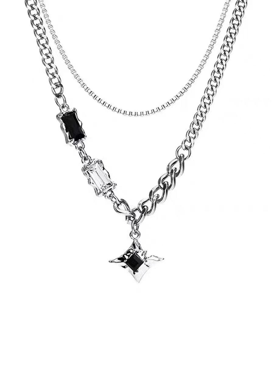 Colliers de couple et de clavicule de style hip hop pour hommes