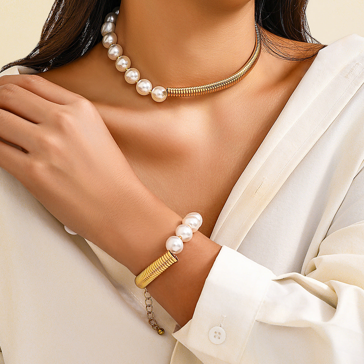 Collier Punk avec chaîne en os, ornement, colliers de Niche féminins