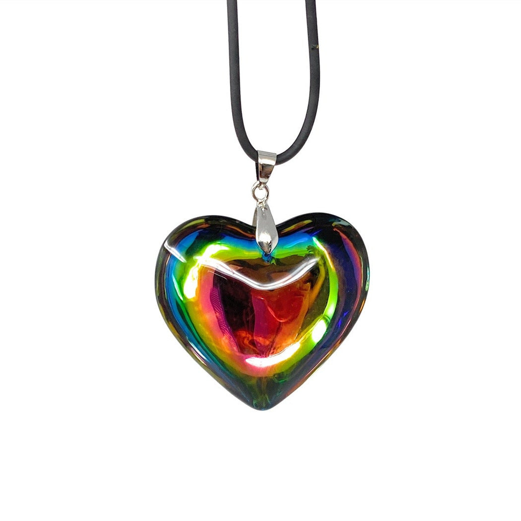 Colliers droits avec pendentif en forme de cœur pour femmes, magnifique amour, à la mode