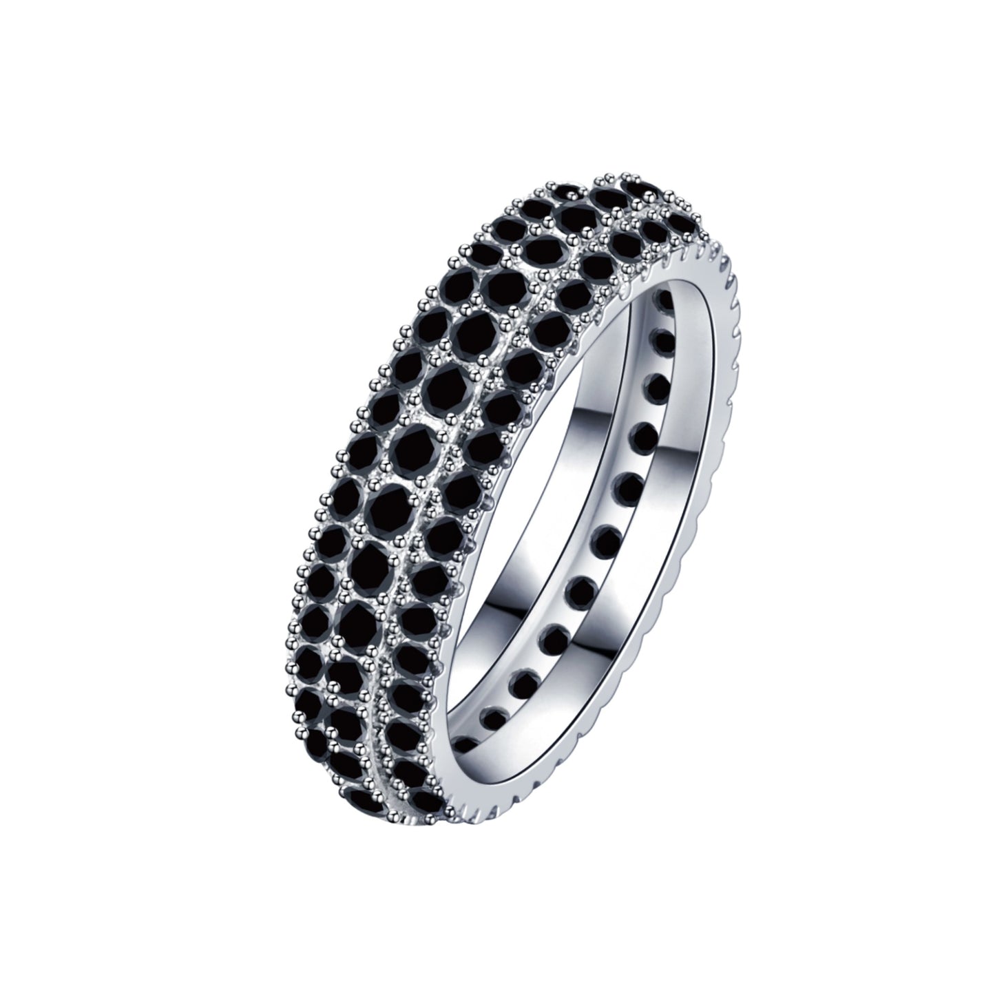 Luxury Full Diamond Geometric Row Temperament Rings