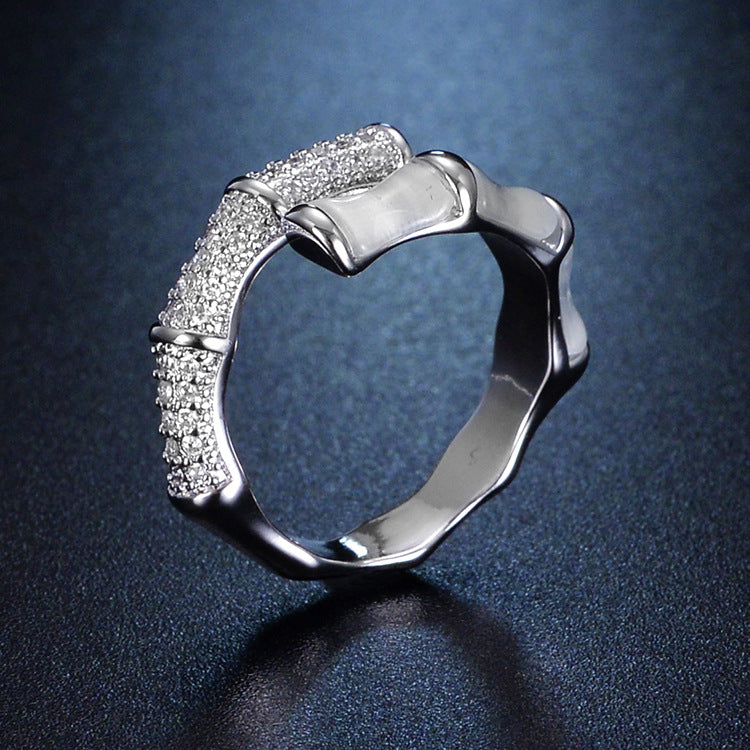 Real Gold Plating Simple Cold Style Bamboo Rings