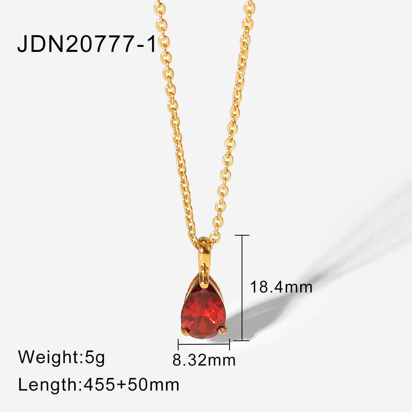 Gold Plated December Zircon Stainless Steel Necklaces