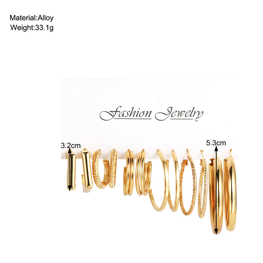 Suit Combination Temperament Alloy Geometric Set Earrings
