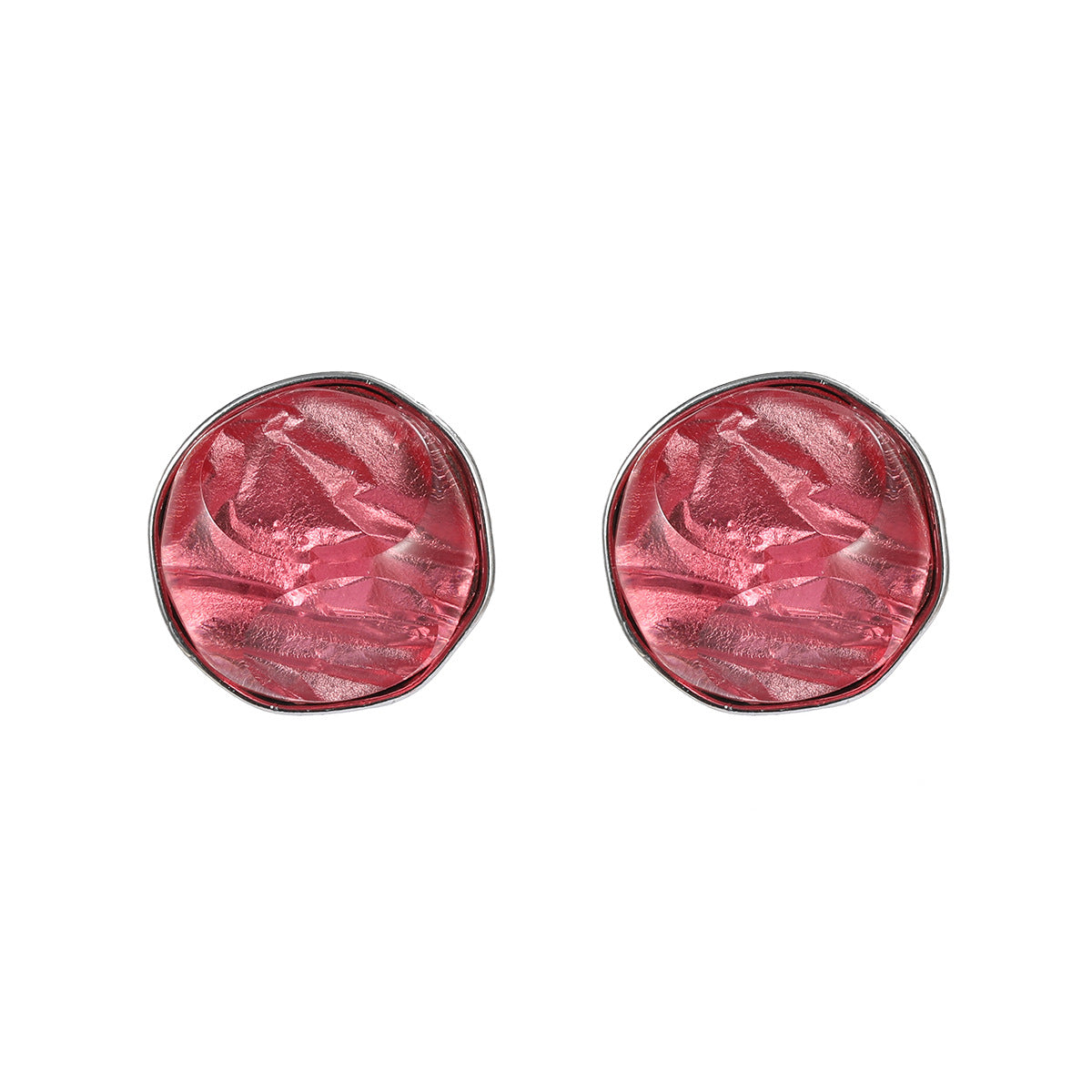 Summer Color Alloy Female Fashion Irregular Round Earrings