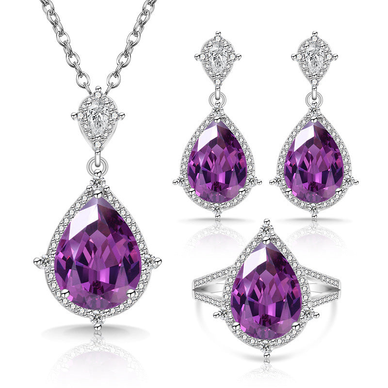Women's Elegant Imitation Natural Gemstone Colored Gems Jewelry Set