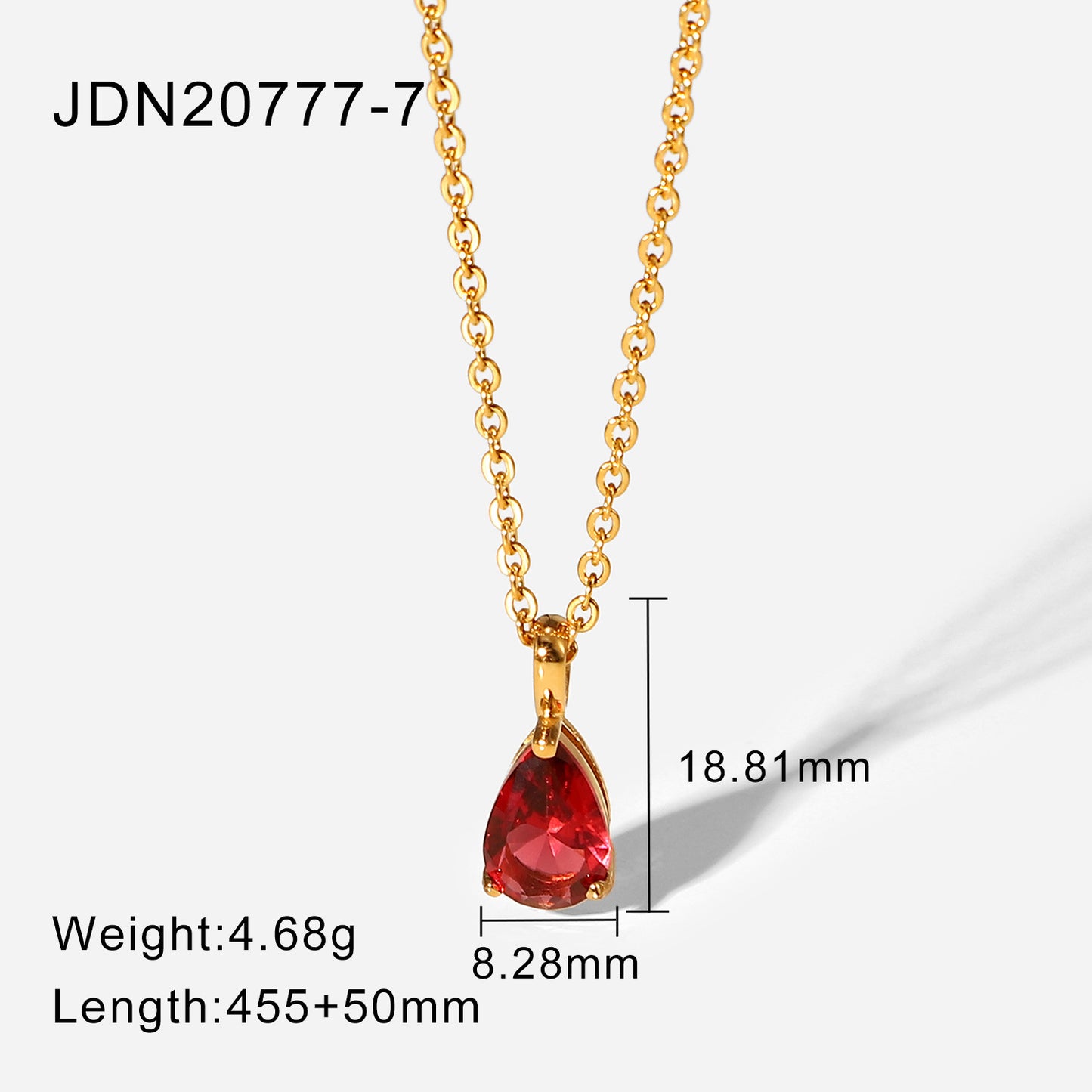 Gold Plated December Zircon Stainless Steel Necklaces