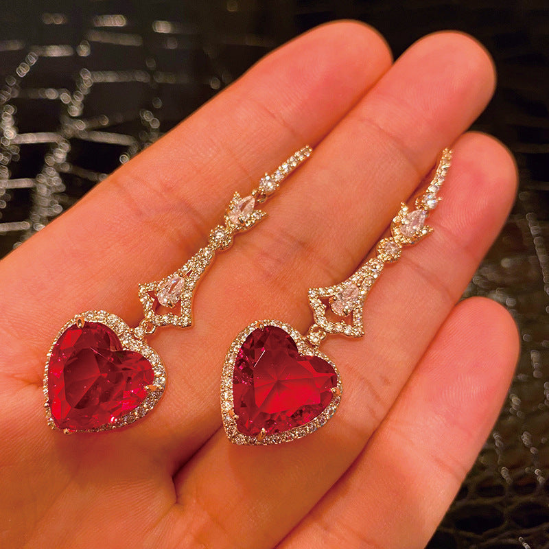 Heart Shaped Love Long Female Style Earrings