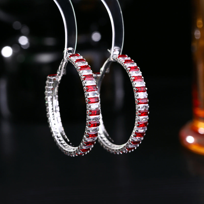 Ear Colored Circle Simple Fashion Diamond Rings